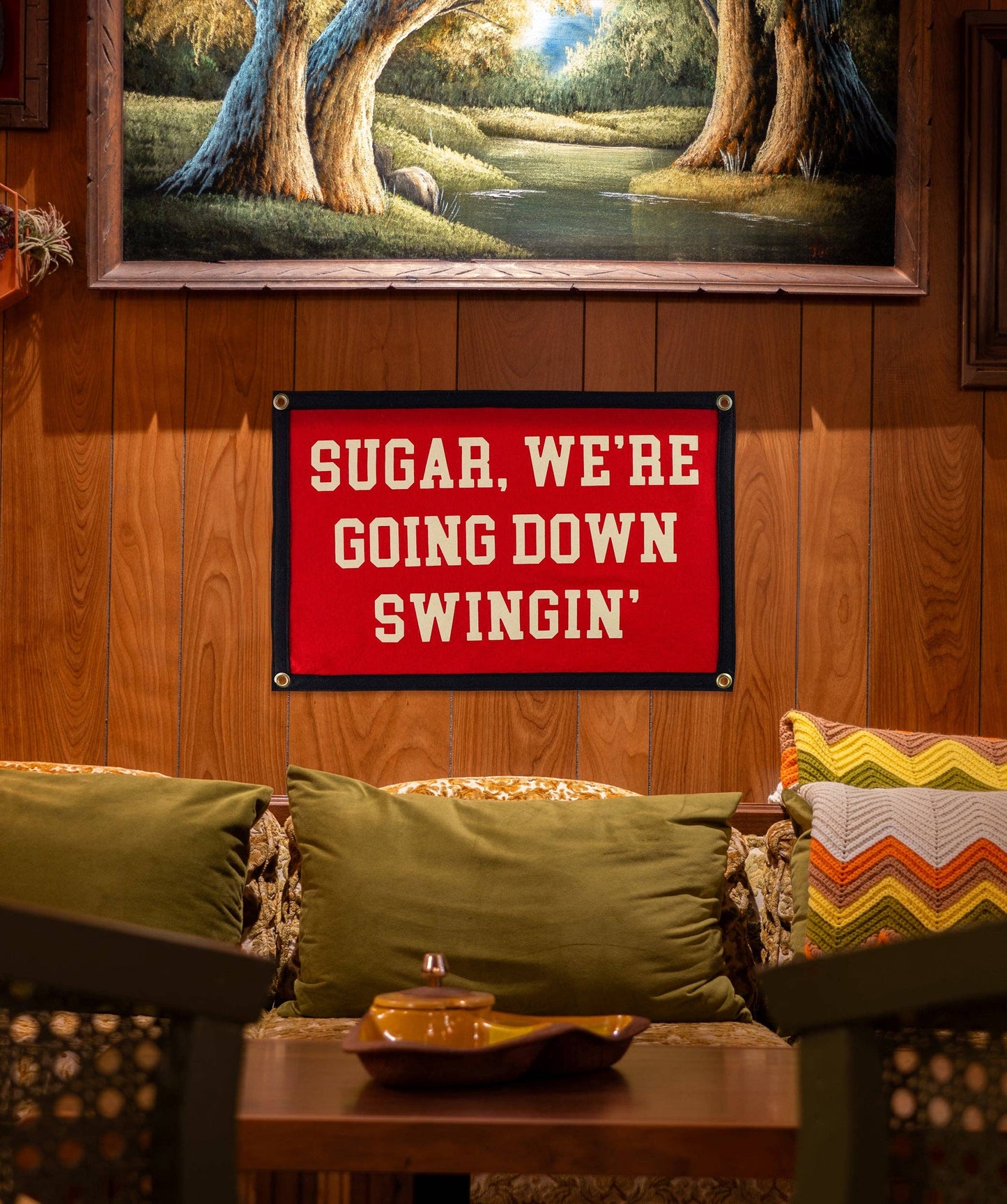 Sugar, We're Going Down Swingin' Camp Flag