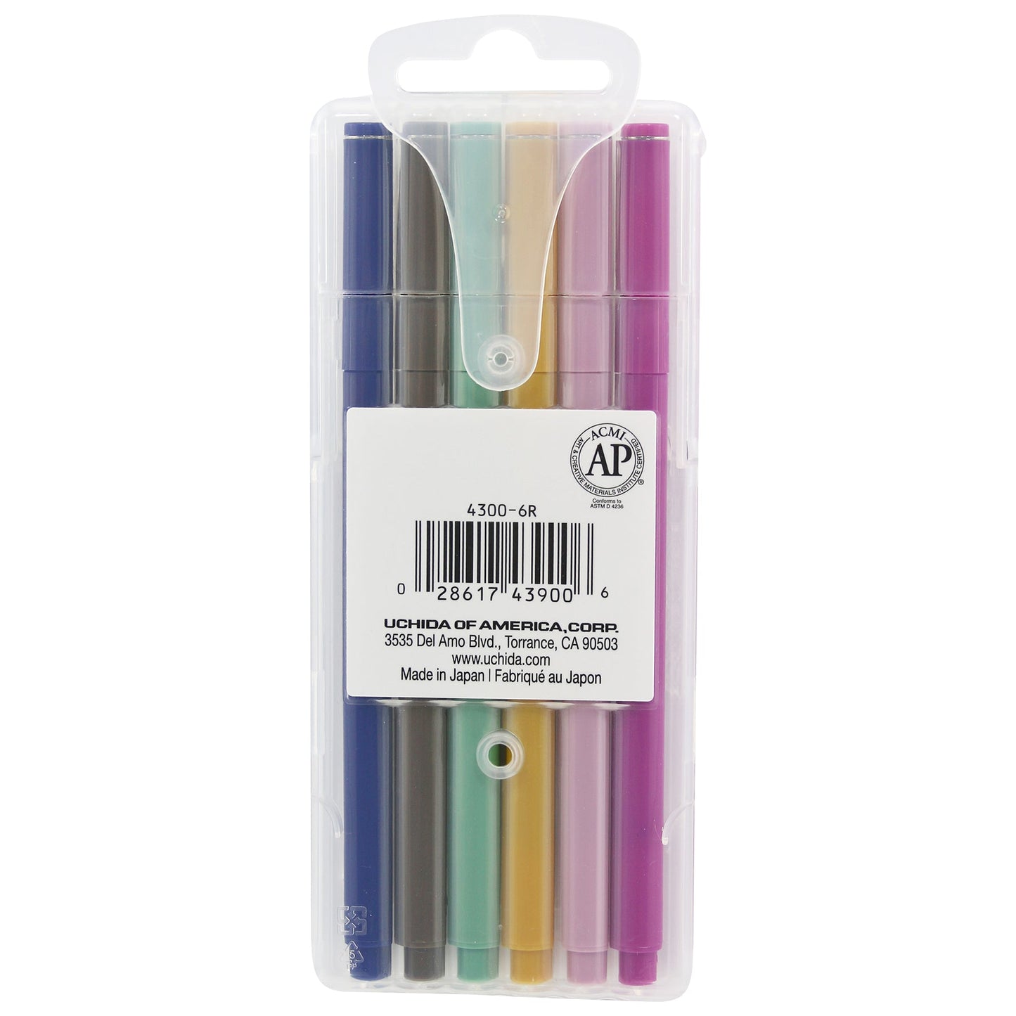 6 Piece Retro Pen Set