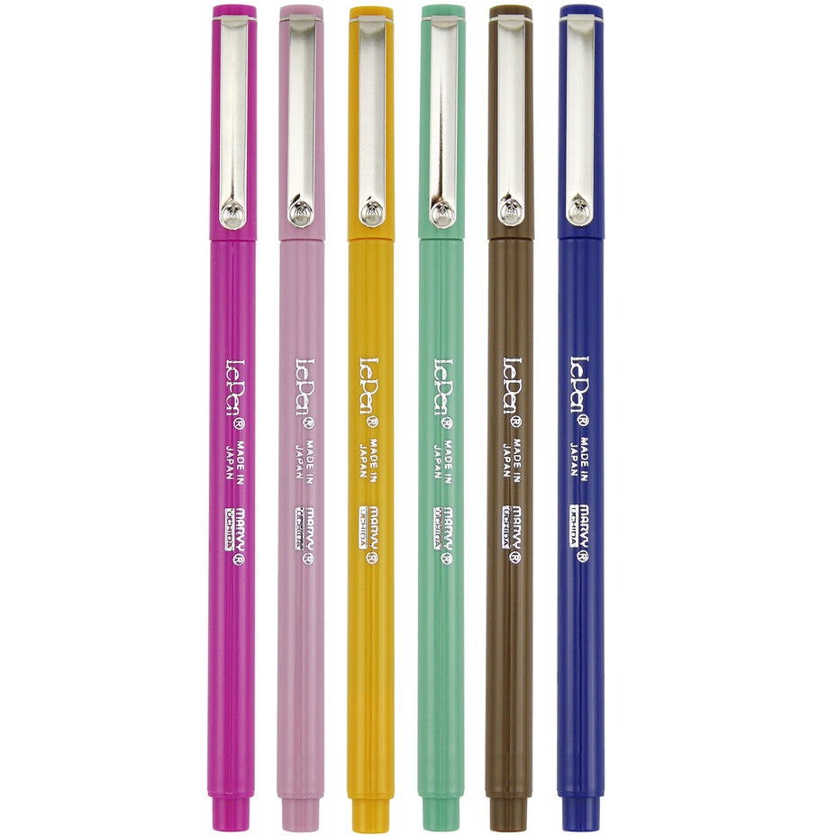 6 Piece Retro Pen Set