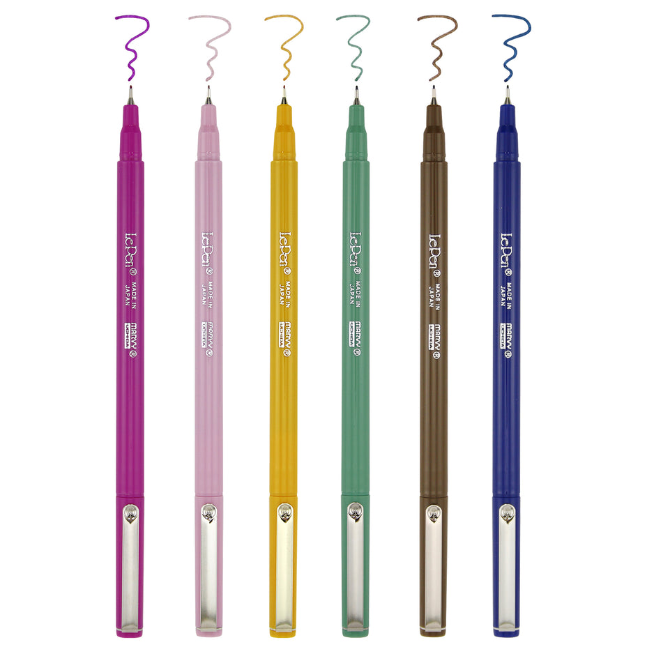 6 Piece Retro Pen Set