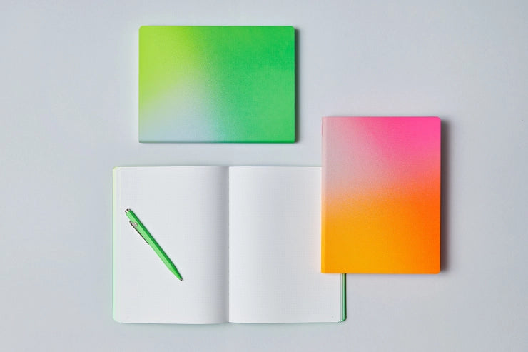 Neon Orange & Pink Color Clash Ombre Notebook