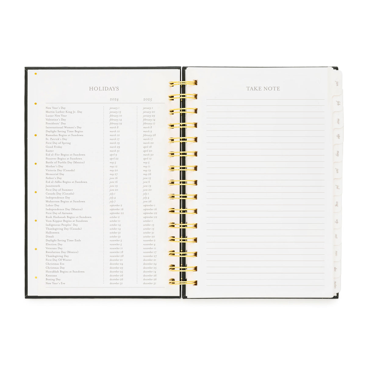 Small Spiral Black Swiss Dot Planner