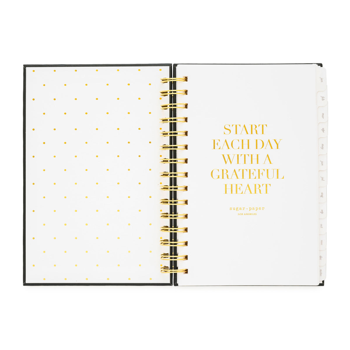 Small Spiral Black Swiss Dot Planner