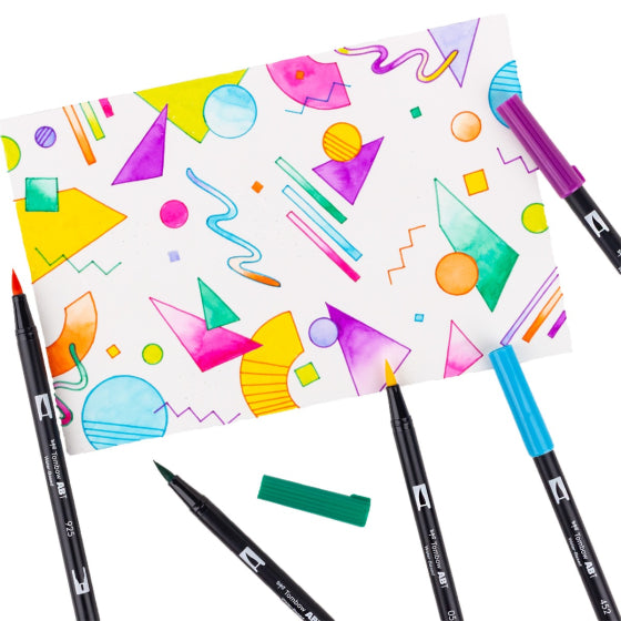 Dual Brush Pen Art Markers 10-Pack, Eighties
