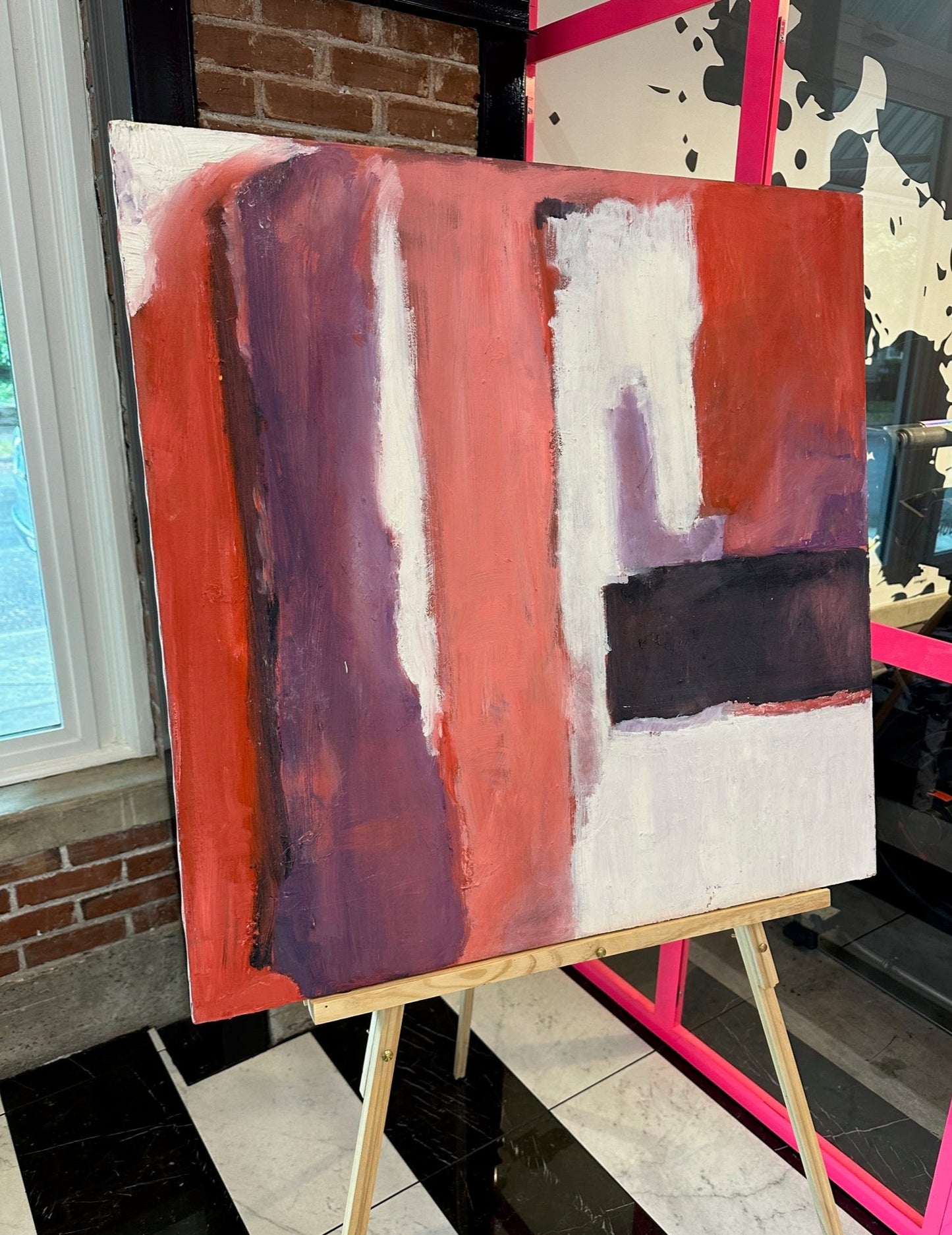 Vintage - Pink Colorblock - Original Painting