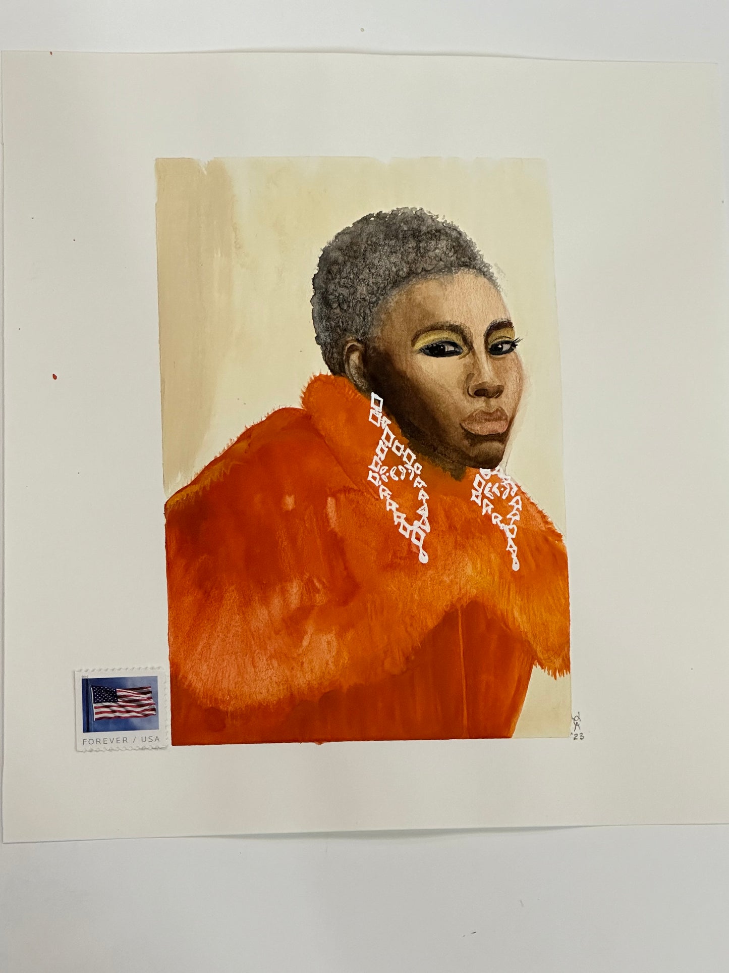 Portrait Study in Gouache - Original Artwork