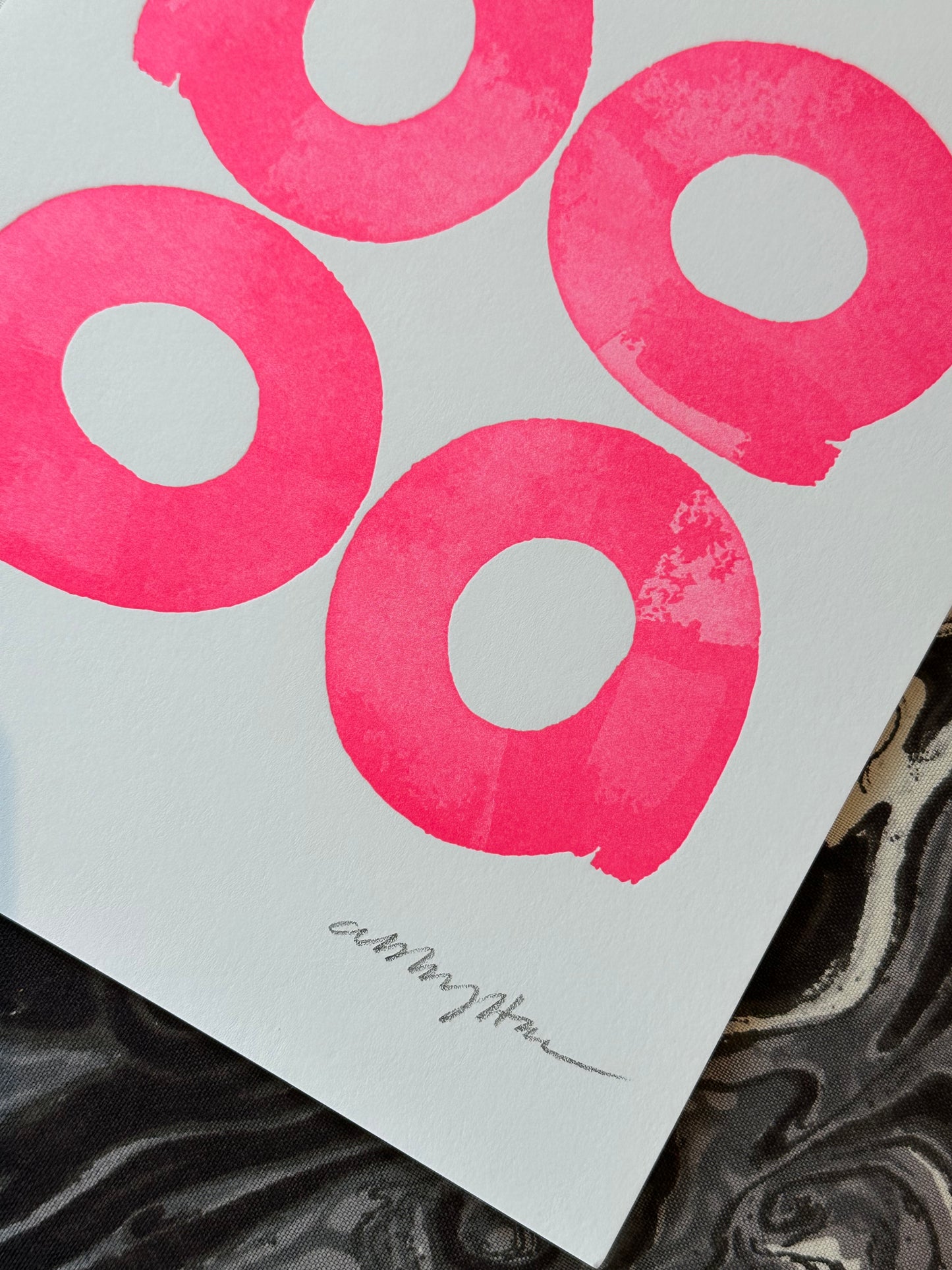 4 Pink Circles Art Print - All Shapes & Sizes Collaboration