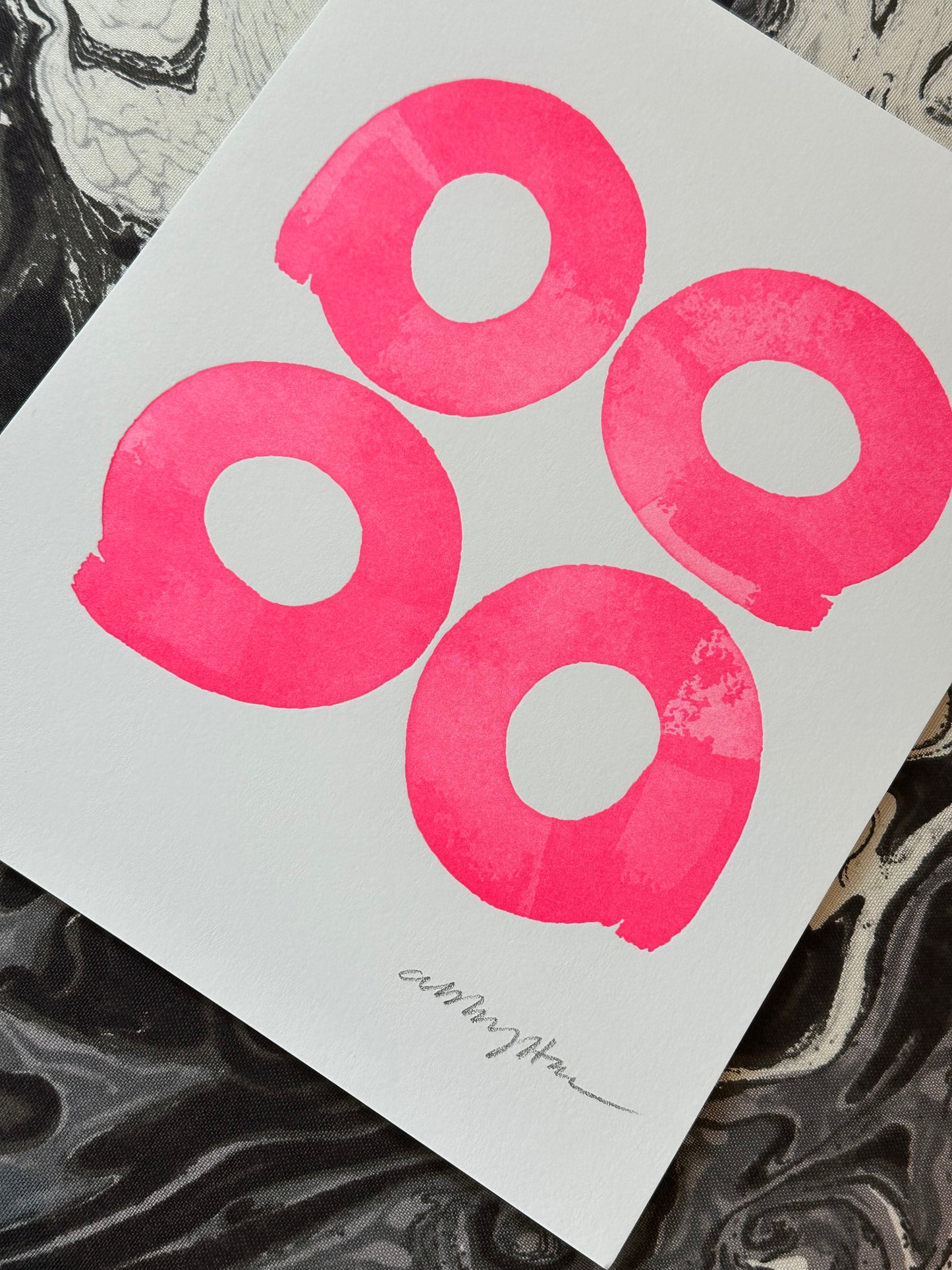 4 Pink Circles Art Print - All Shapes & Sizes Collaboration