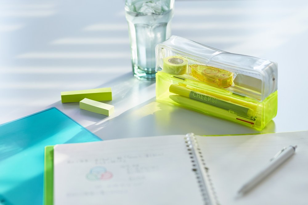 Neon Yellow Twin Pen Case