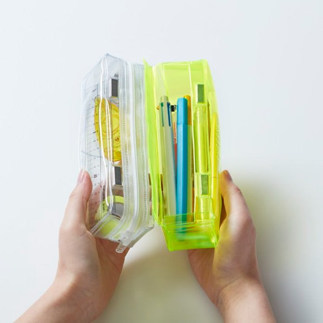 Neon Yellow Twin Pen Case
