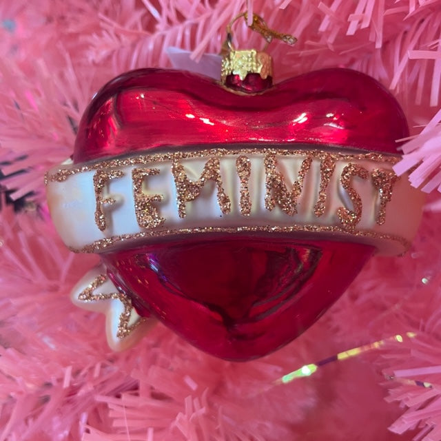 Feminist Red Heart Ornament