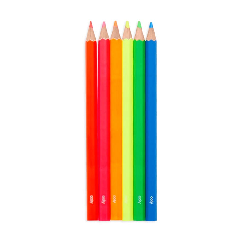 Jumbo Brights Neon Colored Pencils - Set of 6