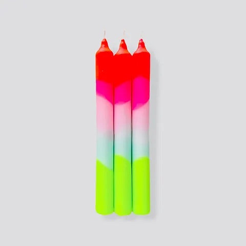 Dip Dye Neon Candles