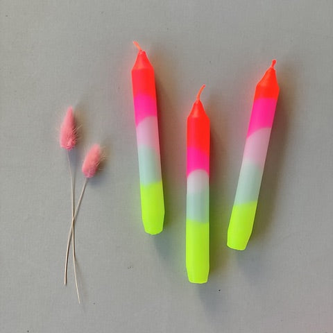 Dip Dye Neon Candles