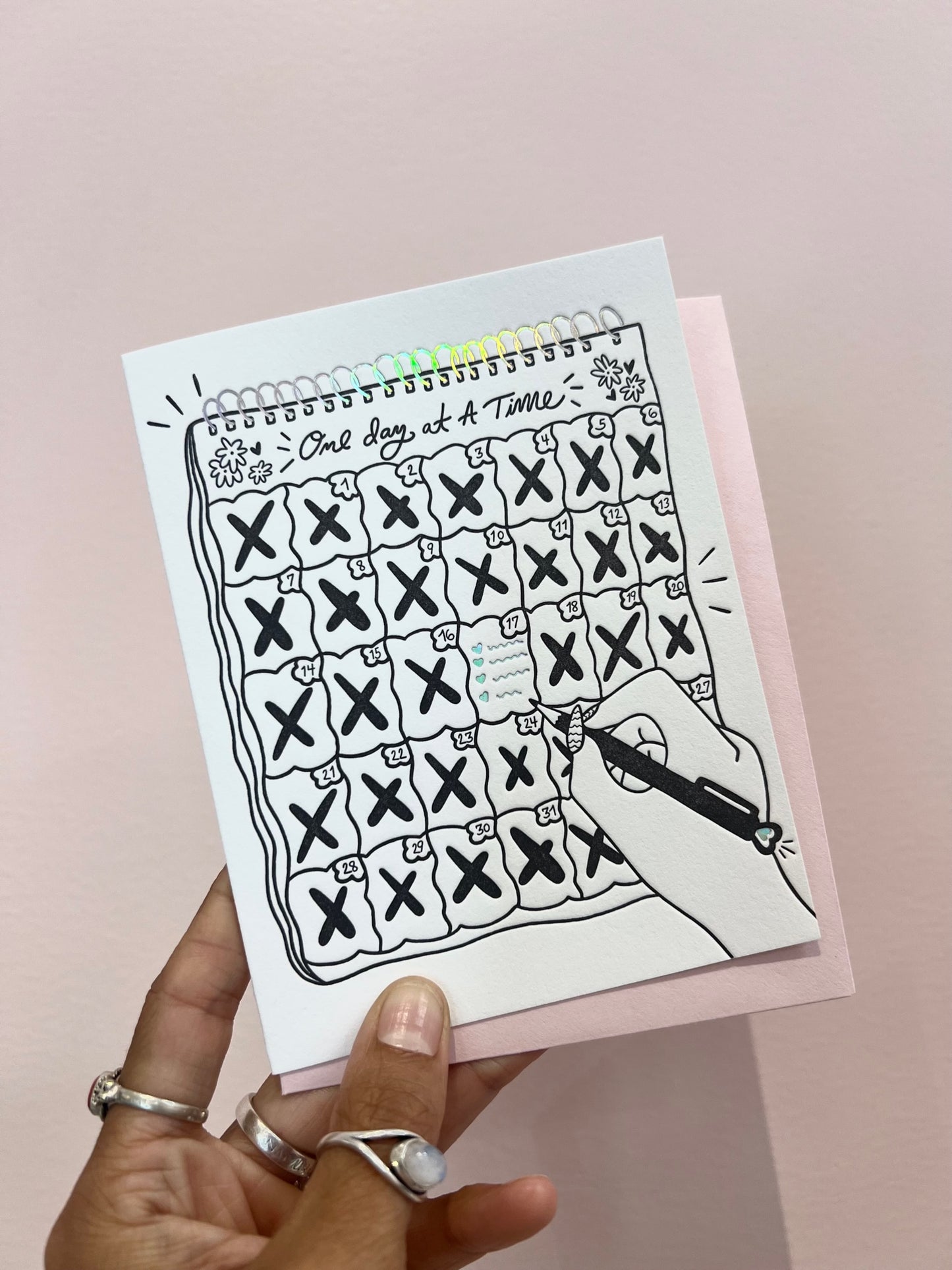 One Day at a Time Card - Liz Deleo Collaboration PiPH by Paper Epiphanies