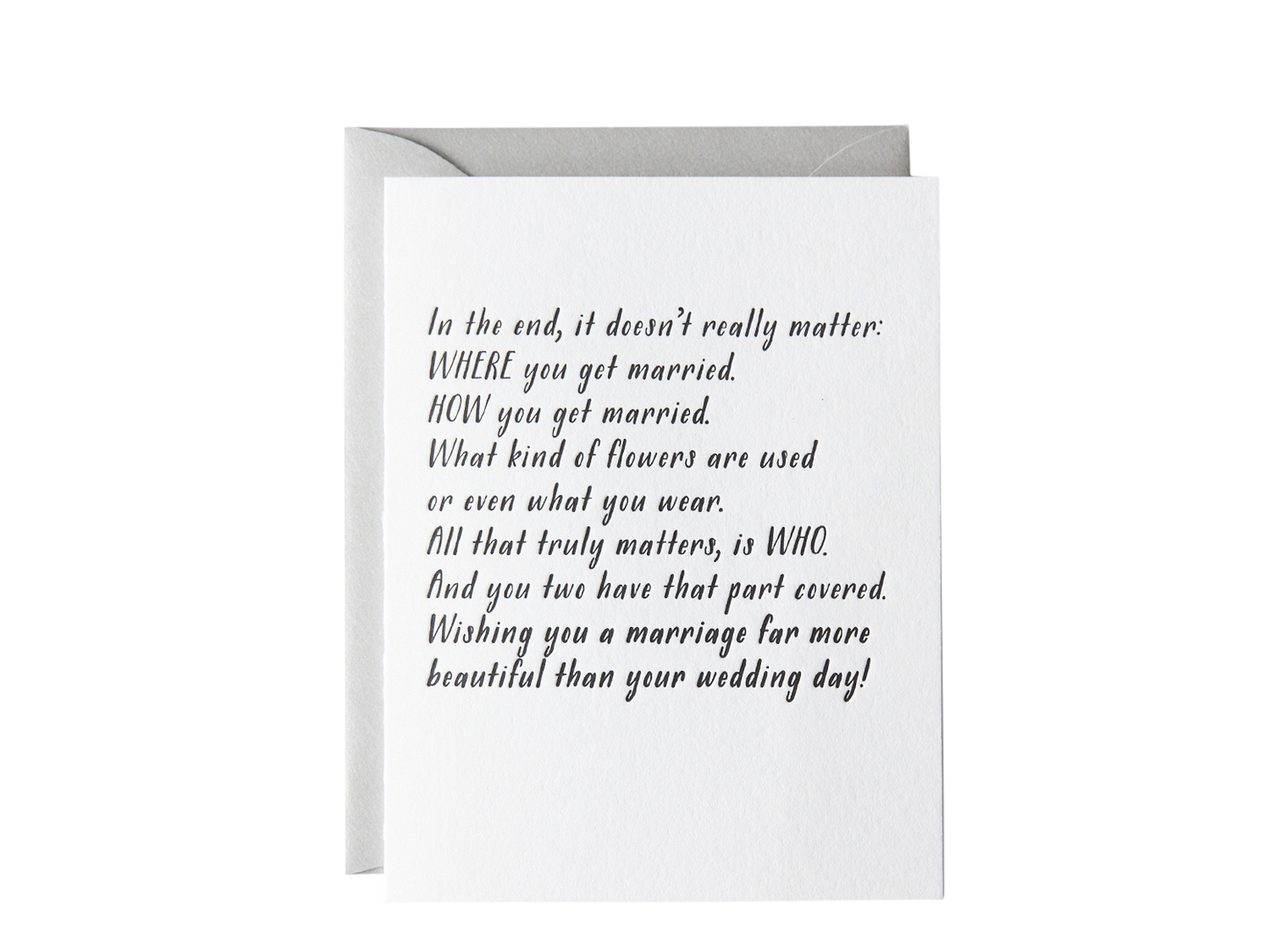 It Doesn't Matter Where Wedding Card