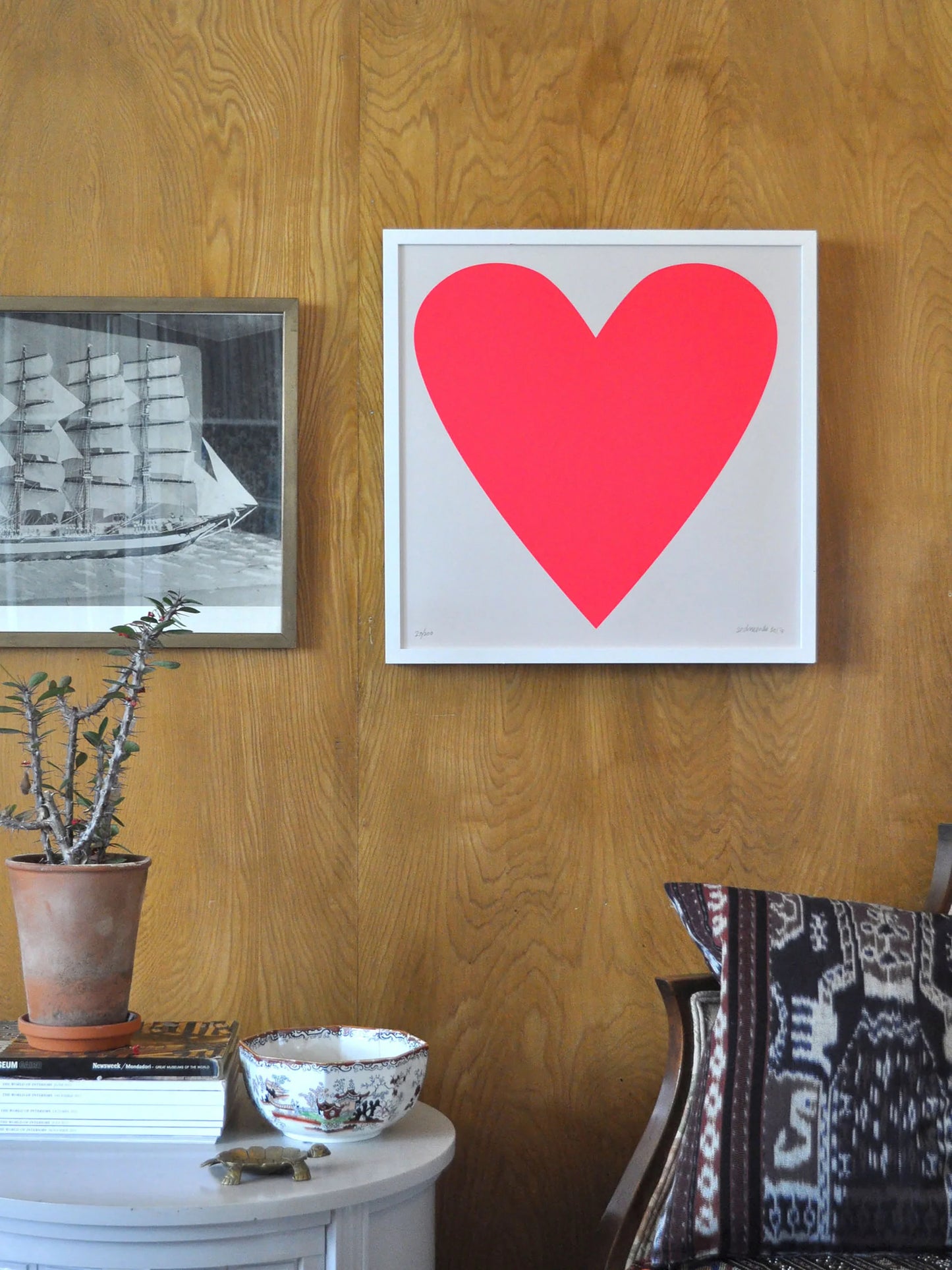 Neon Pink Heart Art Print