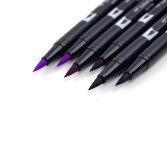 Dual Brush Pen 6 Color Set Purple Blendables