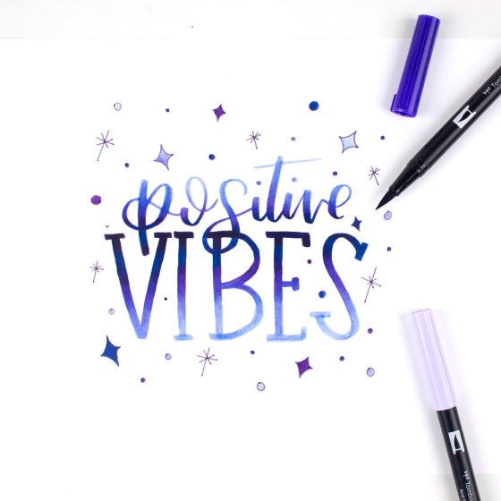 Dual Brush Pen 6 Color Set Purple Blendables