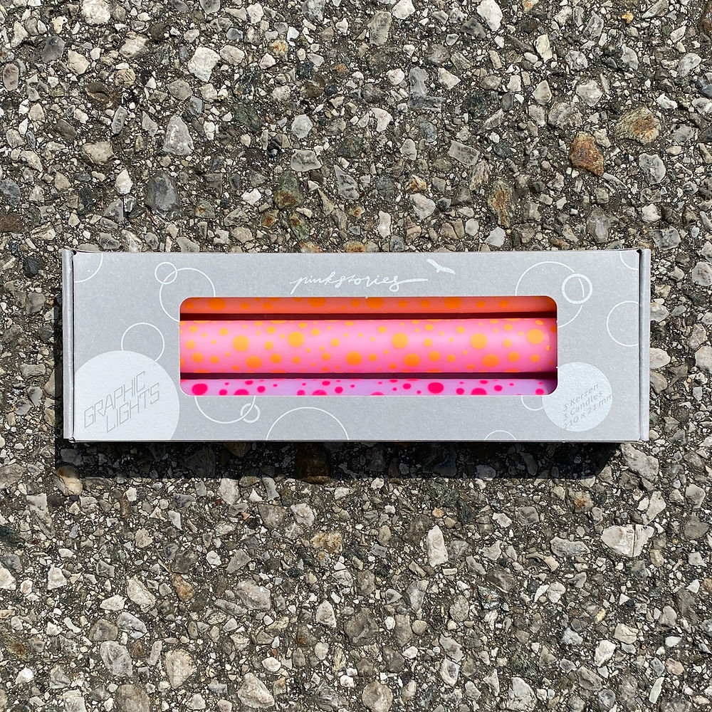Dip Dye Neon Dots Candles