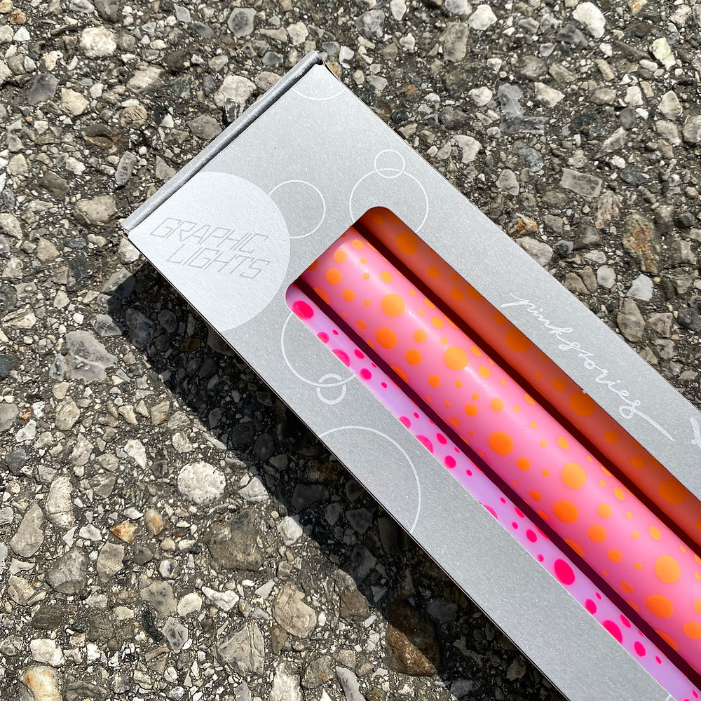 Dip Dye Neon Dots Candles