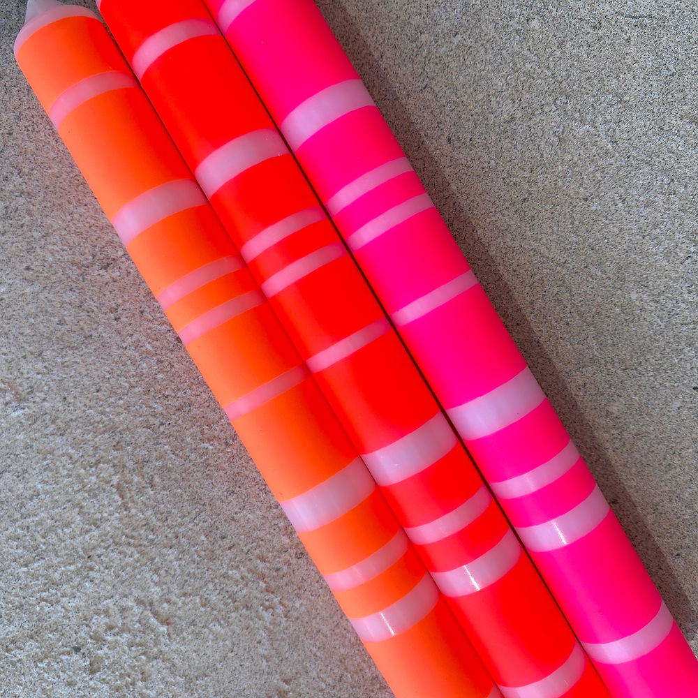 Dip Dye Neon Lines Candles