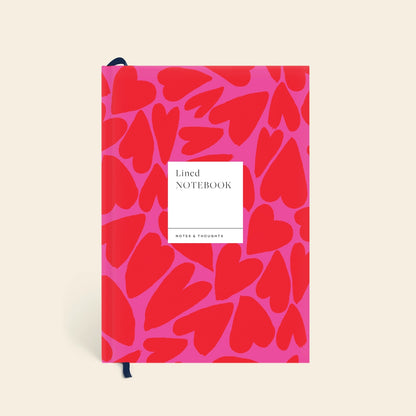 Full of Heart Lined Notebook - Pink & Red