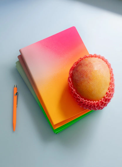 Neon Orange & Pink Color Clash Ombre Notebook