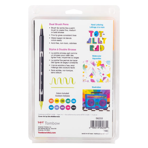 Dual Brush Pen Art Markers 10-Pack, Eighties