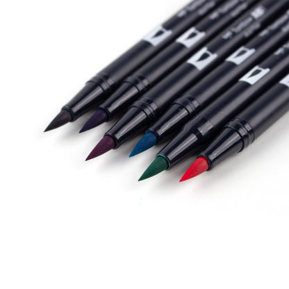 Dual Brush Pen Art Markers, Galaxy, 6-Pack
