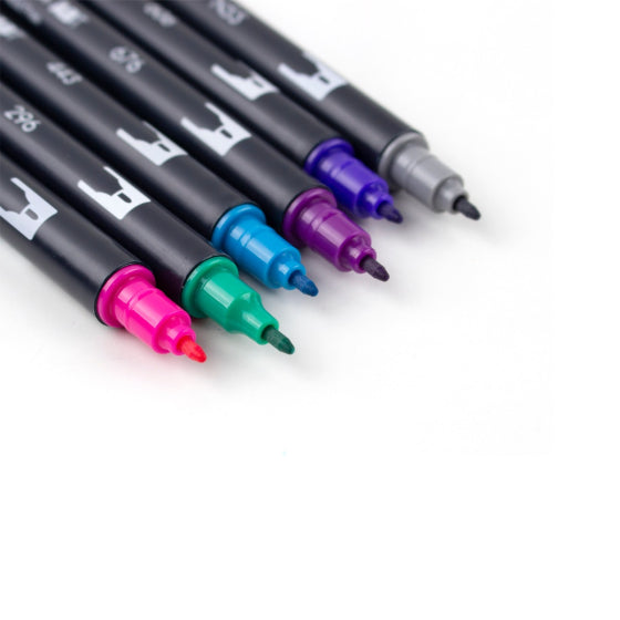 Dual Brush Pen Art Markers, Galaxy, 6-Pack