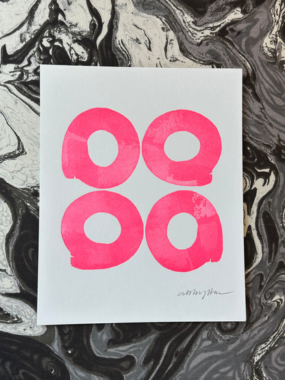 4 Pink Circles Art Print - All Shapes & Sizes Collaboration