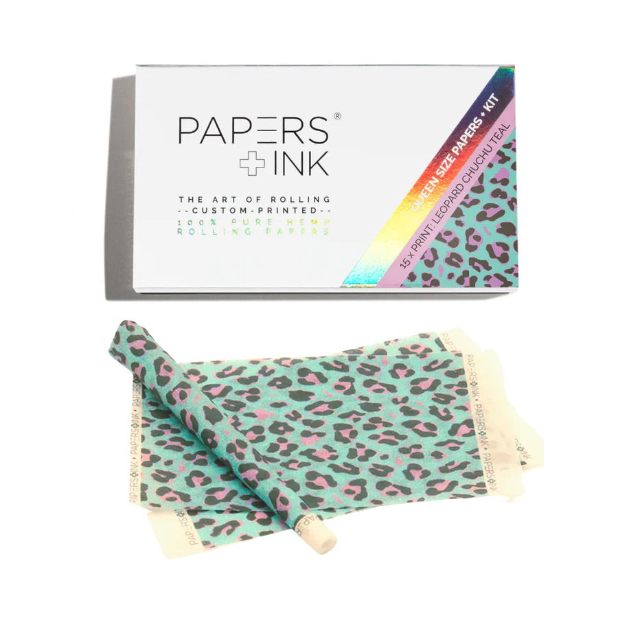 Leopard Chuchu- Teal Pink-Premium Organic Hemp Papers