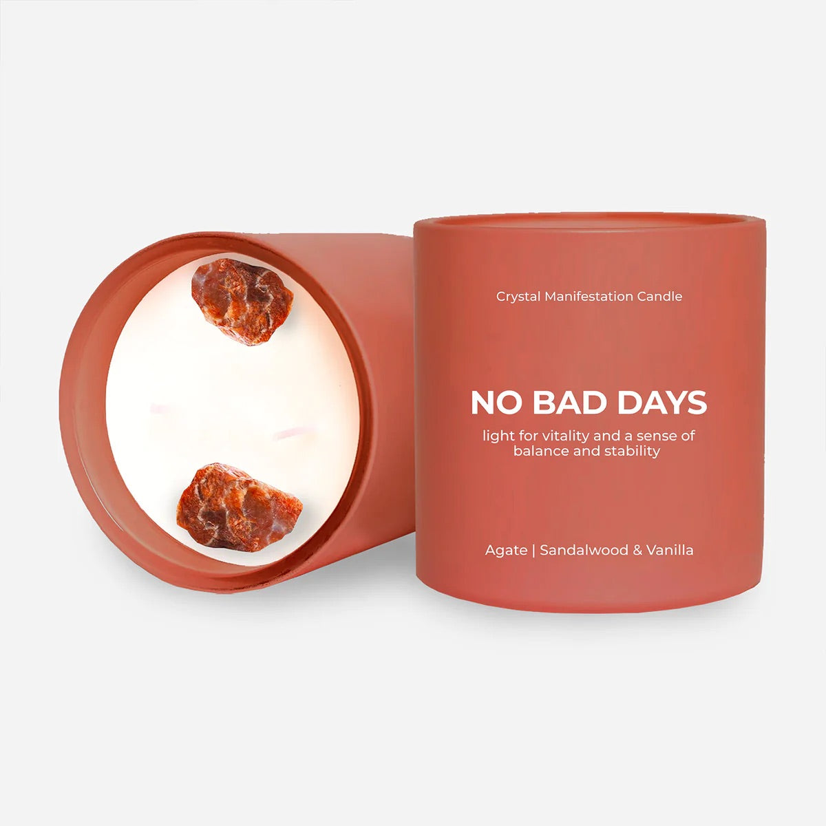 No Bad Days: Crystal Manifestation Candle - Orchid Noir scented with Agate