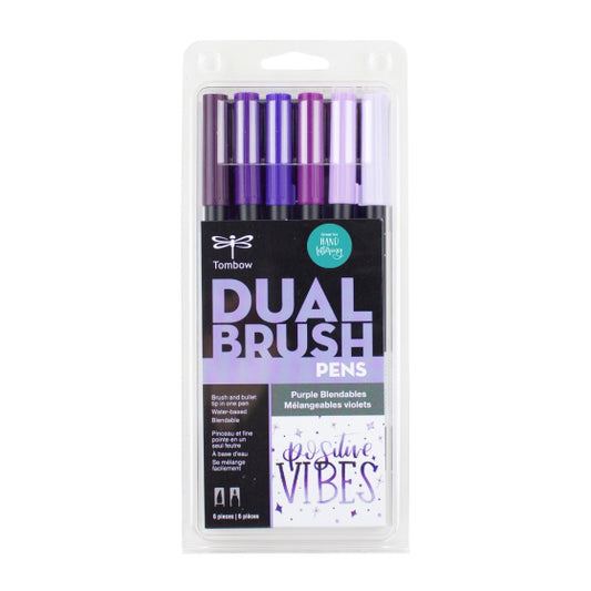 Dual Brush Pen 6 Color Set Purple Blendables