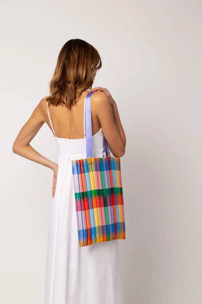 Multi Colored Satin Pleated Shoulder Bag