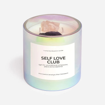 Self Love Club - Rose Quartz & Amethyst Crystal Manifestation Candle