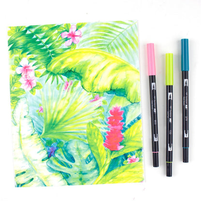 Dual Brush Pen Art Markers, Tropical, 6-Pack
