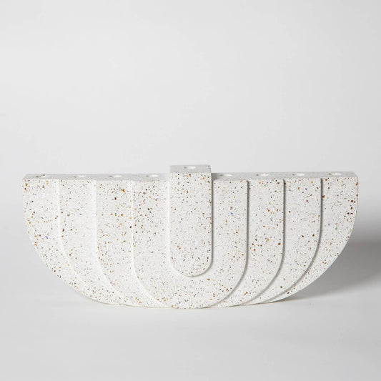 White Terrazzo Menorah